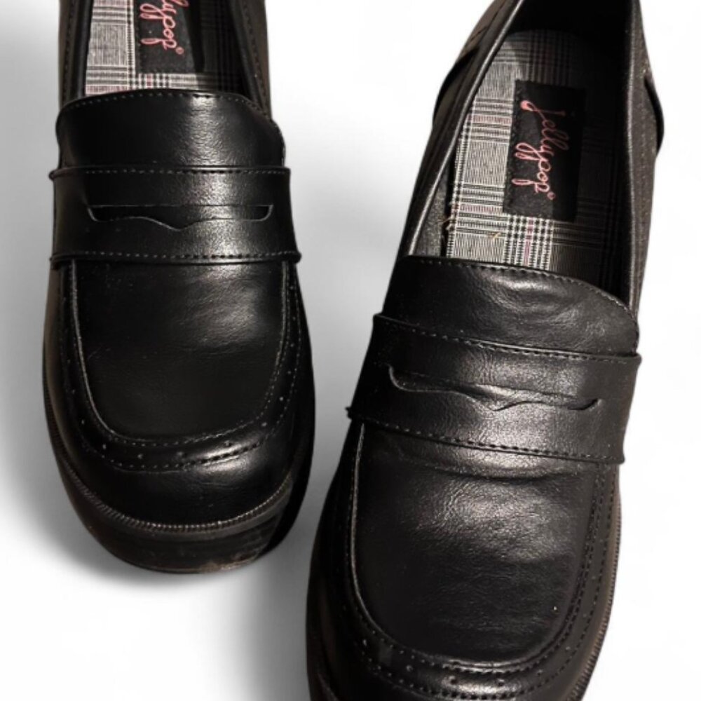 Jellypop Black Platform Loafers Women's Size 9